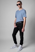 T-Shirt Tommy - Tee-shirt en coton et viscose bleu Art Homme