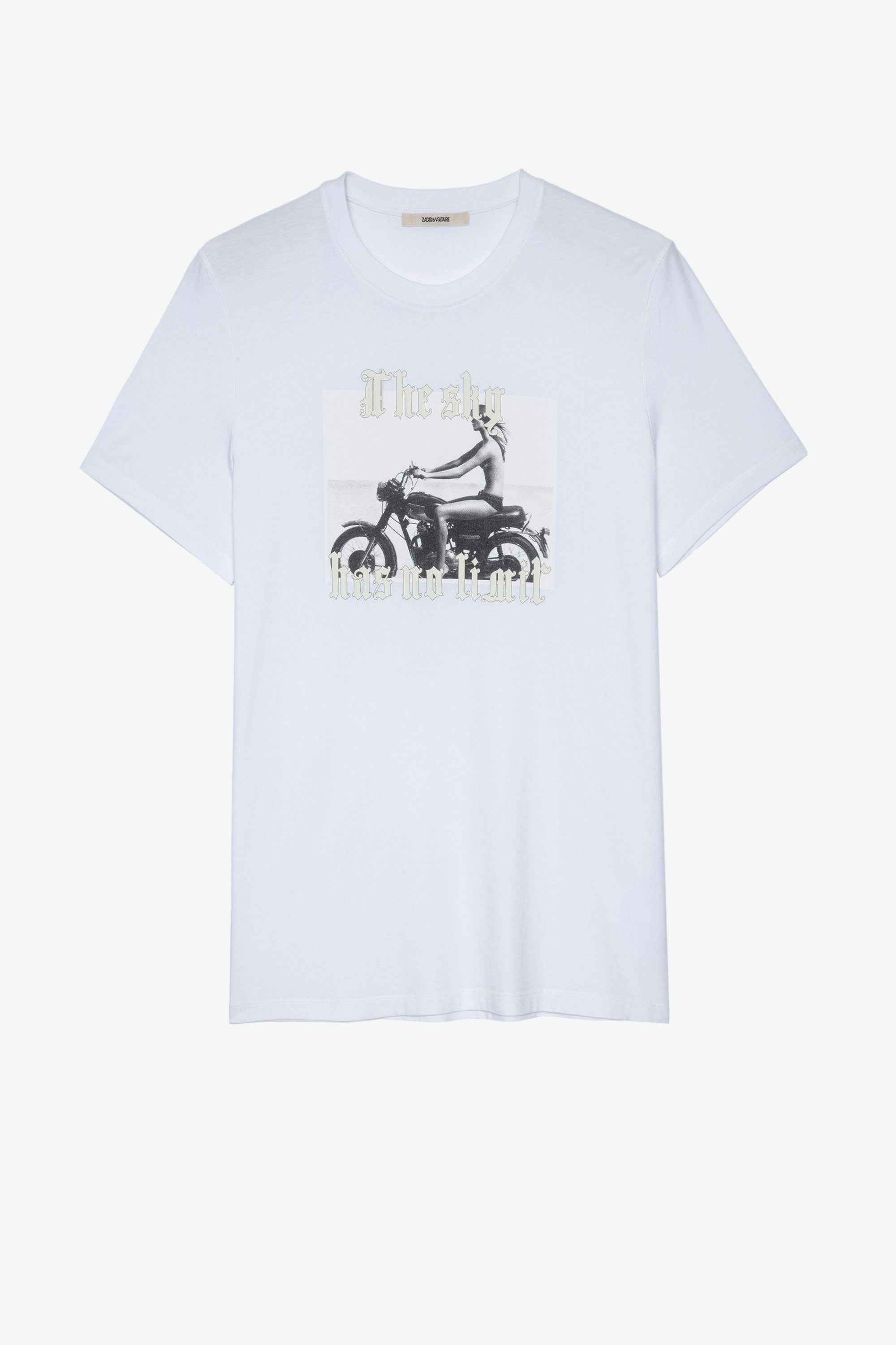 T-Shirt Ted Photoprint Weißes Herren-T-Shirt aus Baumwolle mit Fotoprint