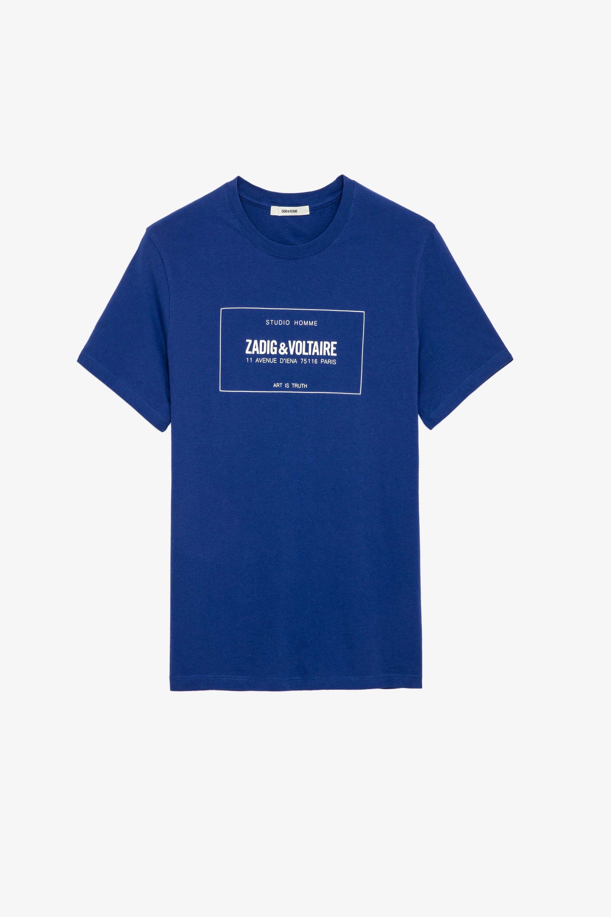Camiseta Ted Blason Camiseta de algodón azul para hombre 