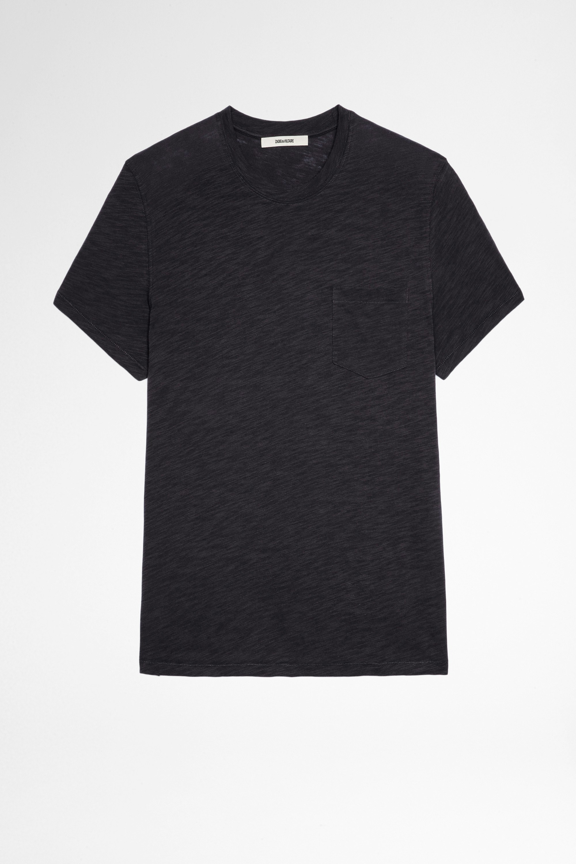 T-shirt Stockhlom Flamme T-shirt in cotone nero con stampa teschio uomo