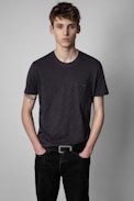 Stockholm Flamme T-Shirt - Men's black cotton t-shirt with skull print