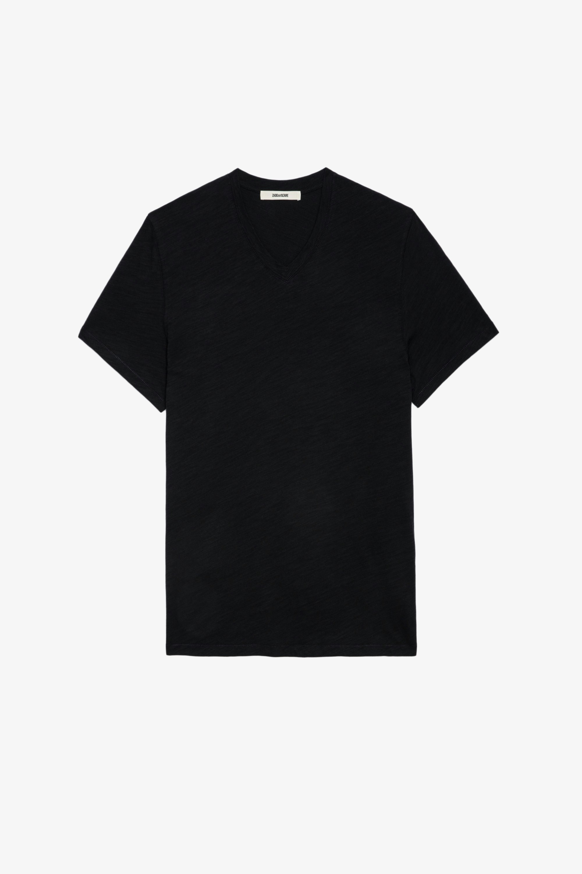 Stocky Slub Ｔシャツ Men’s Stocky black slub T-shirt