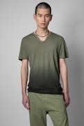 Monastir T-shirt Leinen - Men’s khaki Henley T-shirt