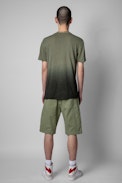 Monastir T-shirt Leinen - Men’s khaki Henley T-shirt