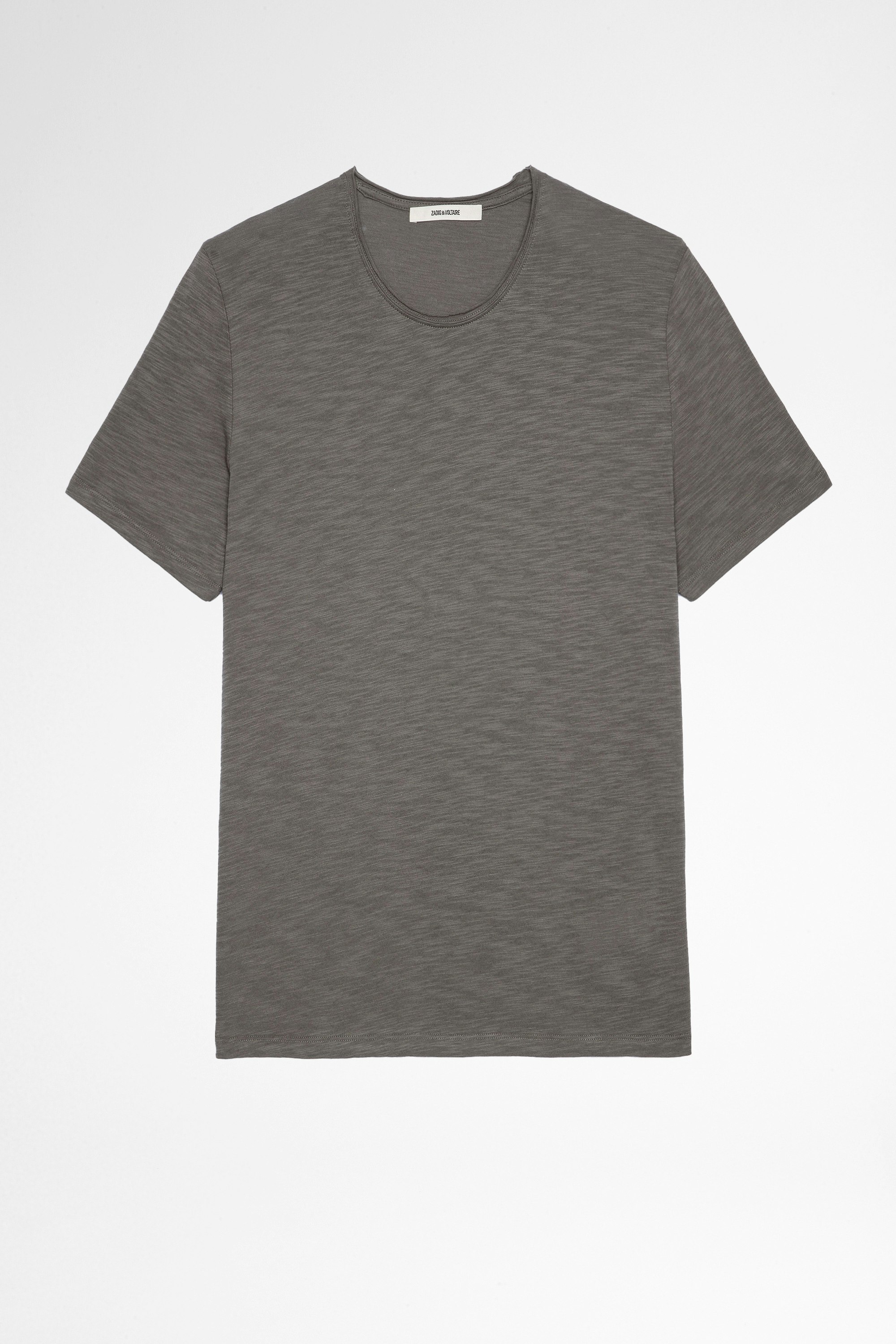 T-Shirt Toby Geflammt  Graues T-Shirt aus Baumwolle für Herren
