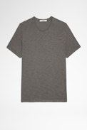 Toby Slub T-shirt - Men's short-sleeved t-shirt in grey cotton