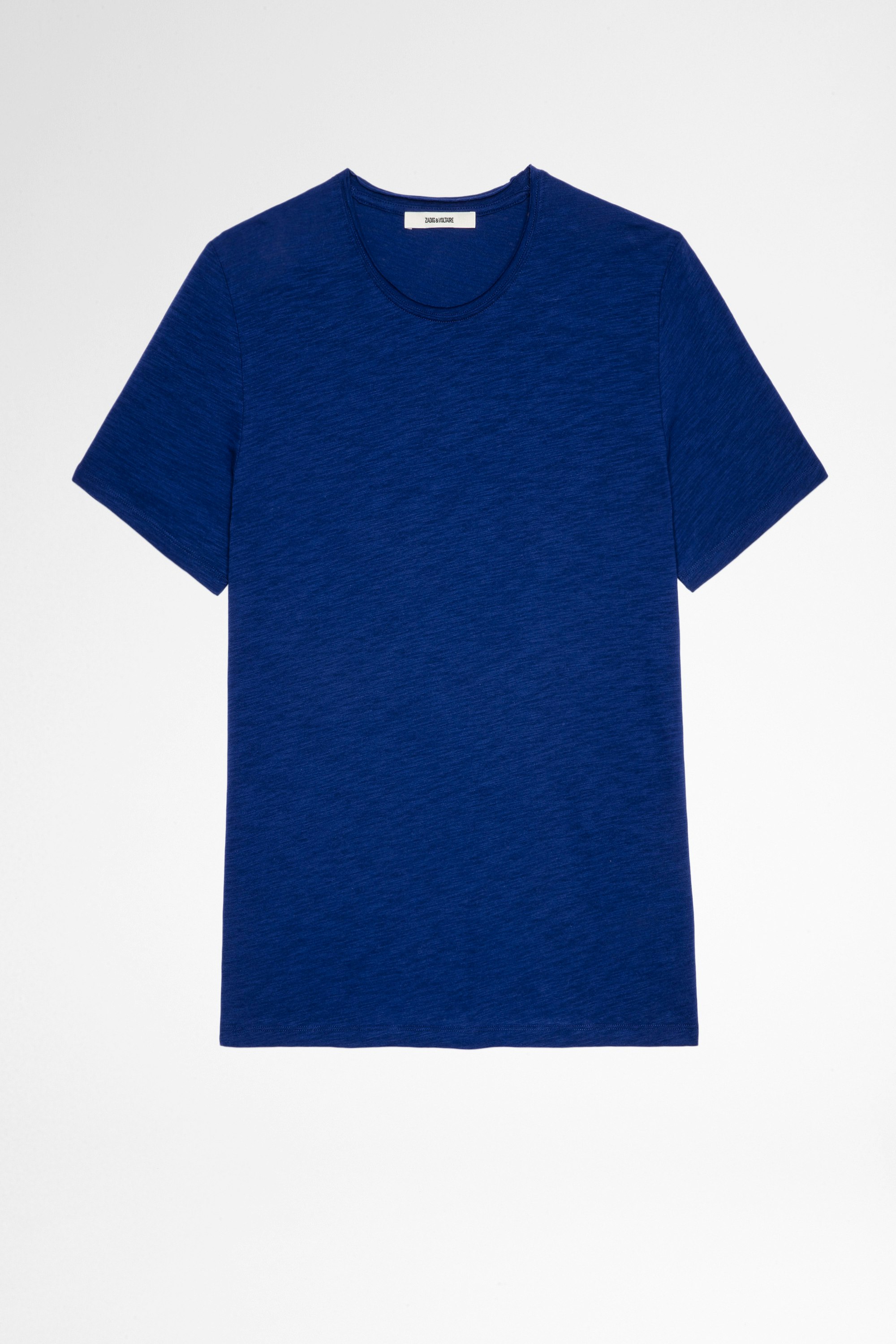 T-Shirt Toby Geflammt Königsblaues T-Shirt aus Baumwolle für Herren