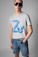 T-Shirt Tommy - Tee-shirt en coton gris imprimé ZV Homme