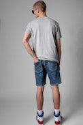 T-Shirt Tommy - Tee-shirt en coton gris imprimé ZV Homme