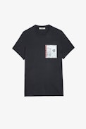 Ted Photoprint T-shirt - Men’s anthracite grey cotton T-shirt with photoprint