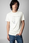 Marmot T-shirt - Men’s ecru cotton marmot print T-shirt