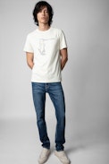 Marmot T-shirt - Men’s ecru cotton marmot print T-shirt