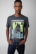 Ted Photoprint Concert T-Shirt - Men’s anthracite cotton T-shirt with photoprint