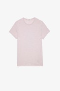 Toby Slub T-Shirt - Men’s pale pink cotton T-shirt with a photoprint on the back