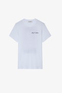 Ted T-shirt - Men's white cotton T-shirt with ZV signature on the front and "Peace" lion photo print on the back