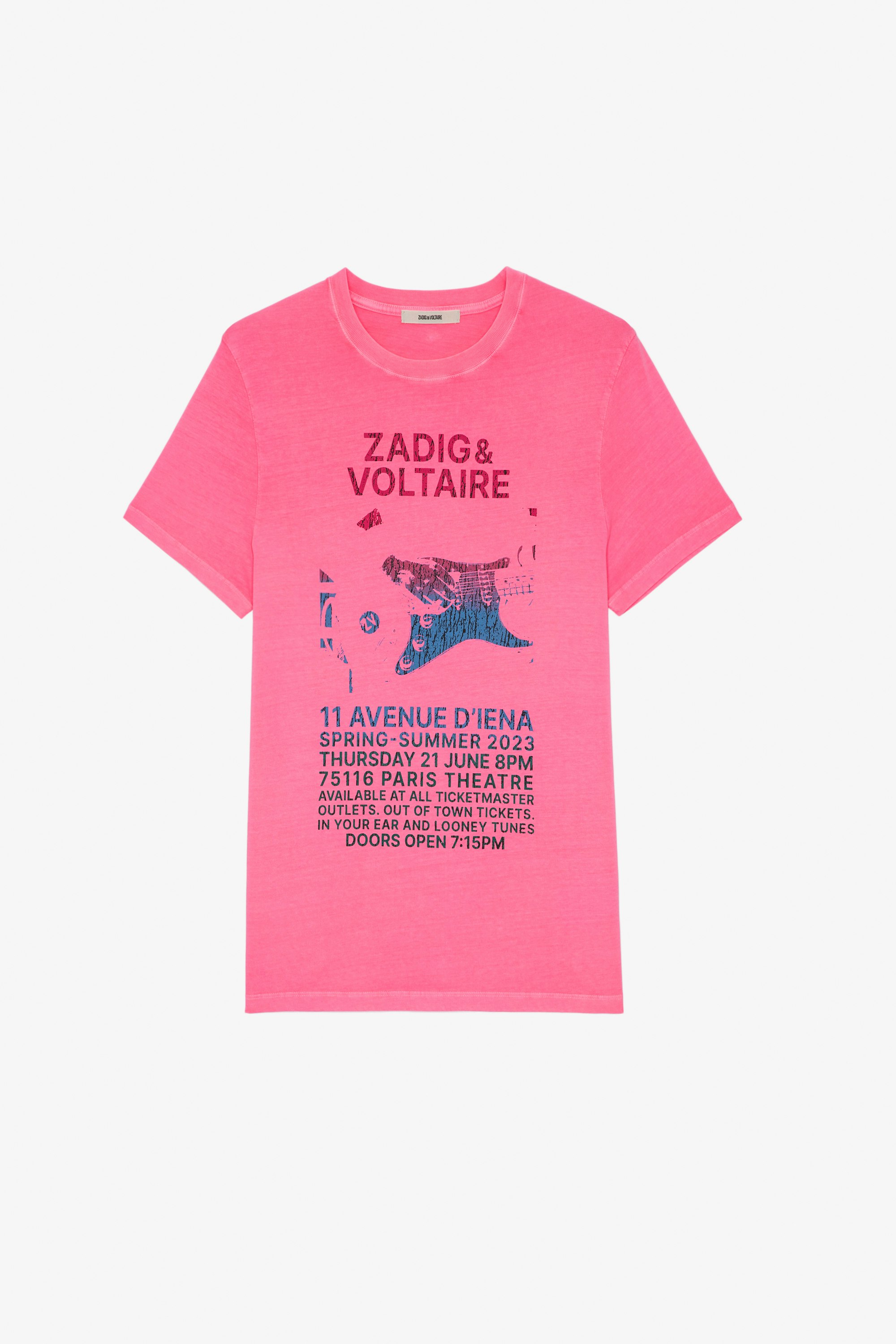Tommy Ｔシャツ ピンクコットン フロントフォトプリント Tシャツ メンズ