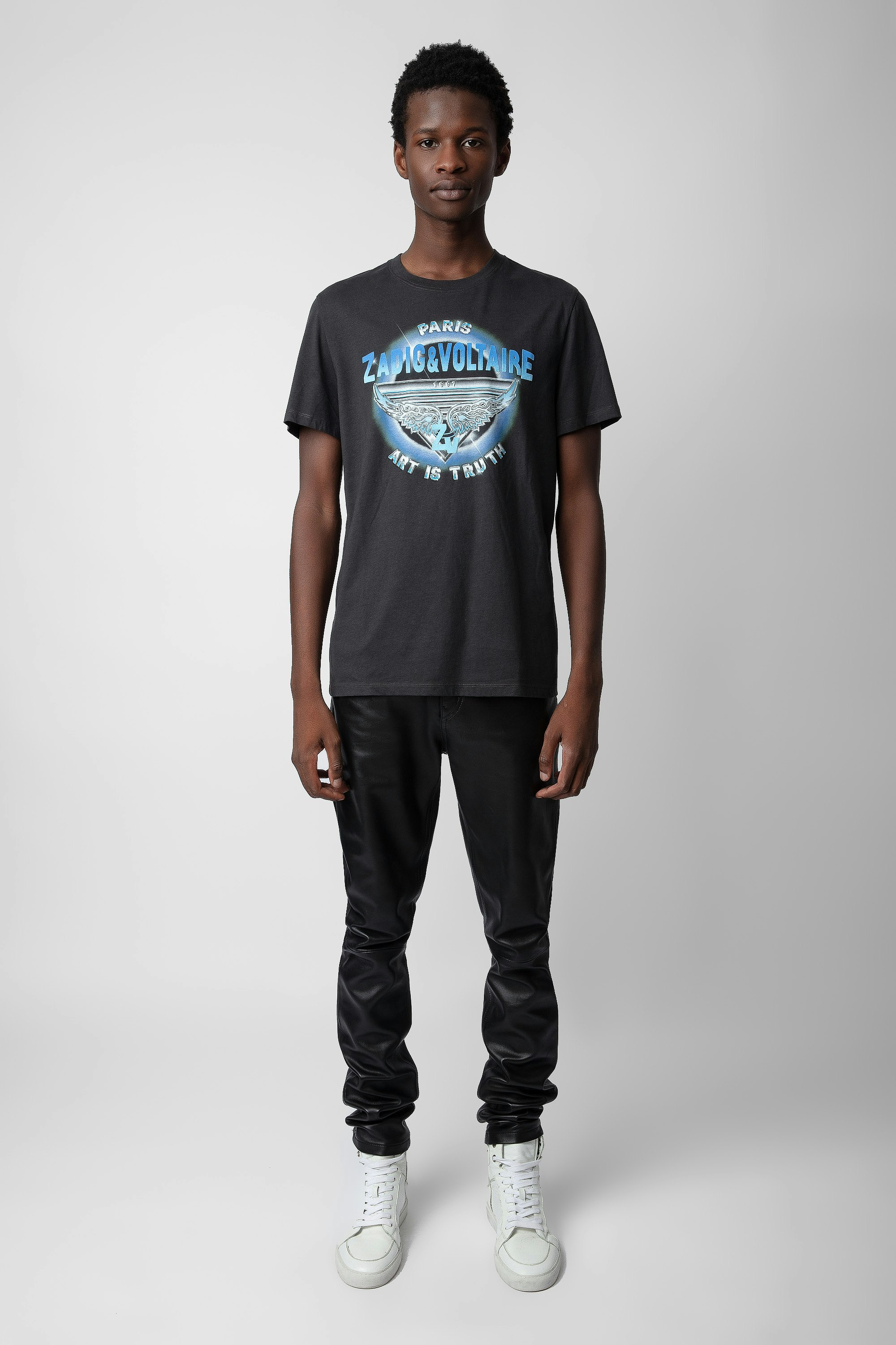 Tommy T-shirt - Men’s anthracite cotton T-shirt with Concert Halo print.
