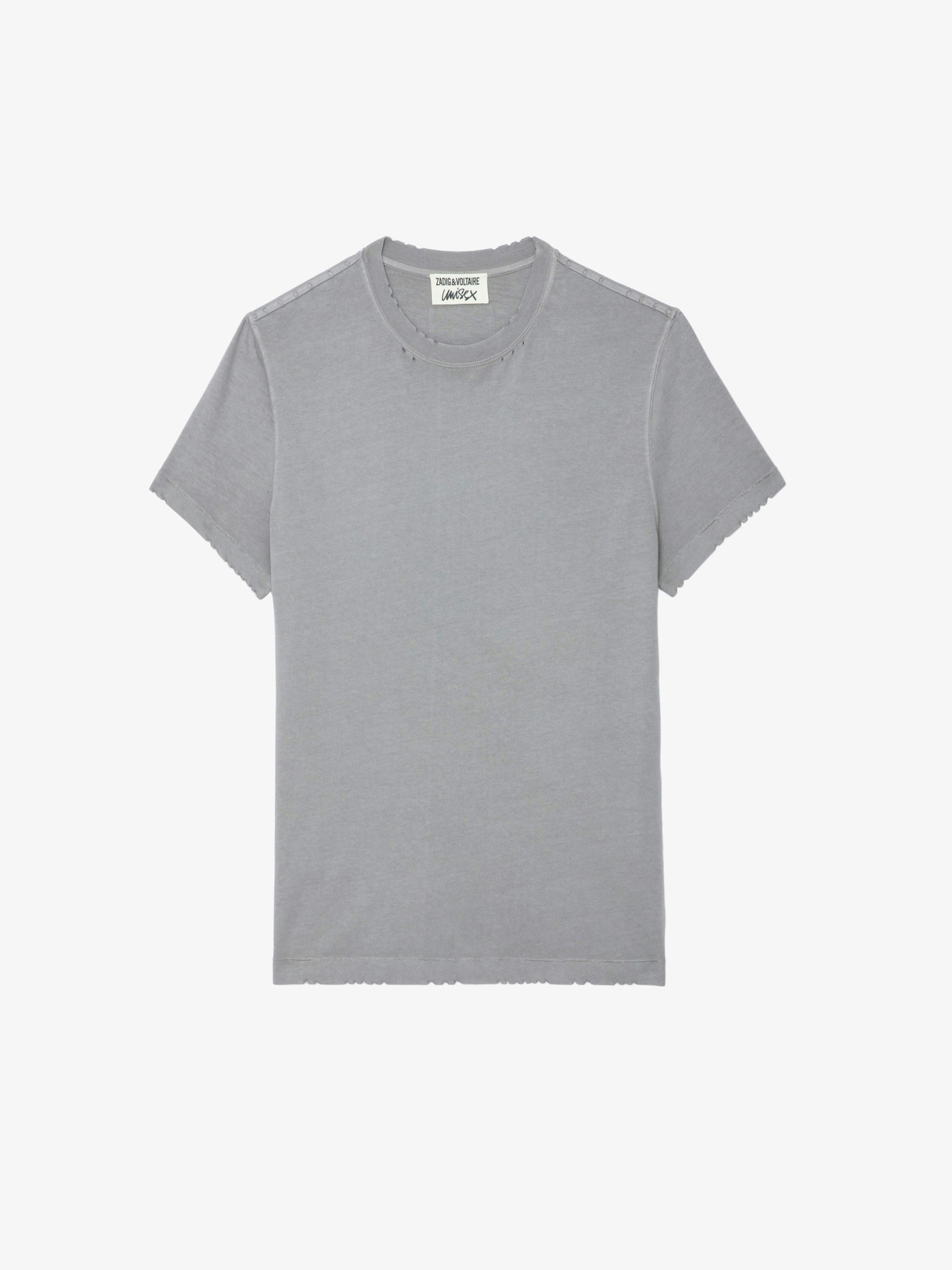 Tシャツ・カットソー ZADIG&VOLTAIRE BIG PALM TREE  T-SHIRT Tommy Grey Organic Cotton T-shirt | Zadig&Voltaire