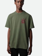 Teddy Skull T-shirt - Khaki cotton round-neck T-shirt with short sleeves and Skull XO print.