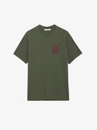 Teddy Skull T-shirt - Khaki cotton round-neck T-shirt with short sleeves and Skull XO print.