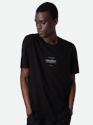Jetty T-shirt - Black washed linen short-sleeved T-shirt with printed Studio Homme insignia.