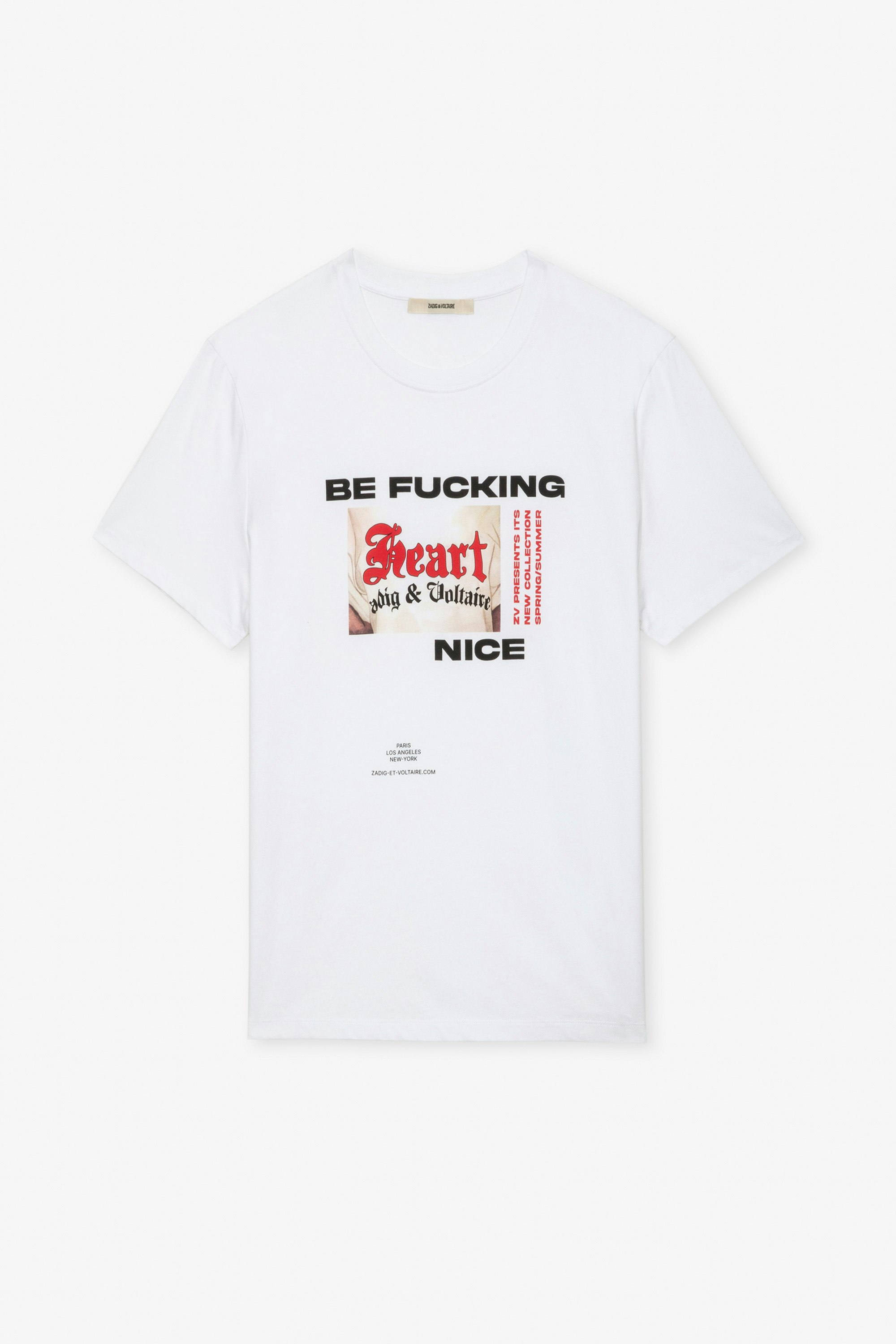 Camiseta Ted Estampado Fotográfico - Camiseta blanca de algodón con estampado fotográfico Heart.