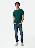 T-shirt Tommy - T-shirt acquamarina a girocollo e maniche corte con stampa "No Heart No Art".