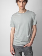 Camiseta Ted Tag - Camiseta de algodón ecológico en color gris con detalles decorativos de Humberto Cruz.