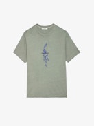 Thilo T-shirt - Grey distressed-effect cotton short-sleeved T-shirt with Shark print.