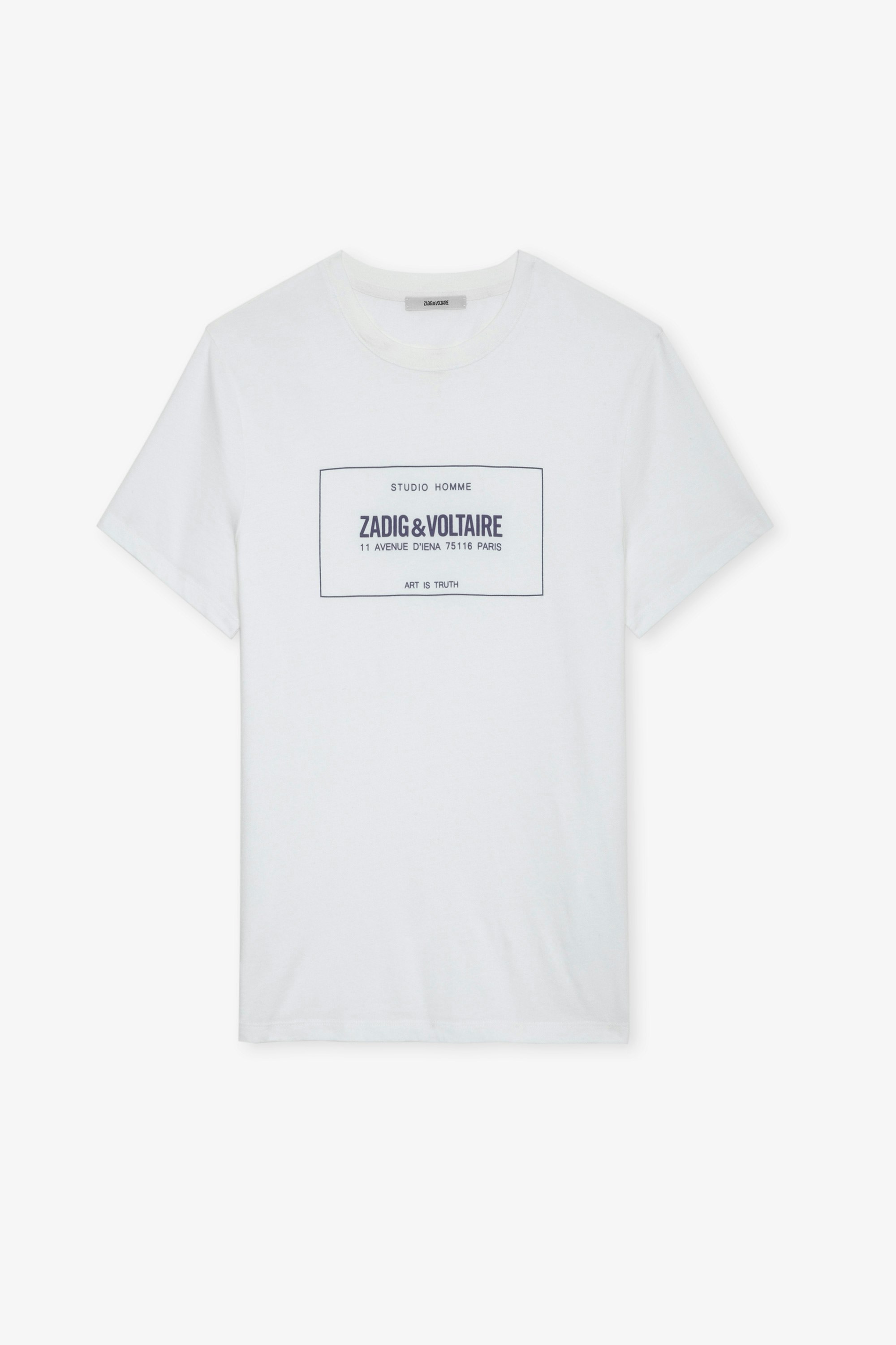 Ted Insignia T-shirt - White cotton round-neck T-shirt with short sleeves and Studio insignia.