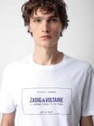 Ted Insignia T-shirt - White cotton round-neck T-shirt with short sleeves and Studio insignia.