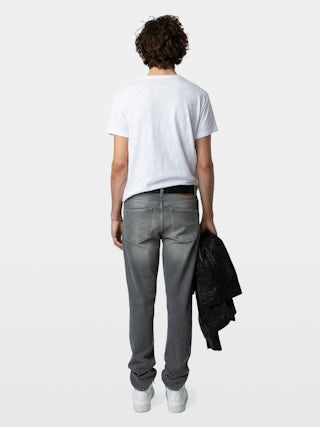 Toby T-shirt - Flamed short-sleeved t-shirt with photoprint and Greta poem print.