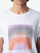 Toby Photoprint T-shirt - Short-sleeved organic slub cotton T-shirt with photoprint and Greta poem print on the front.