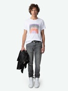 Toby Photoprint T-shirt - Short-sleeved organic slub cotton T-shirt with photoprint and Greta poem print on the front.