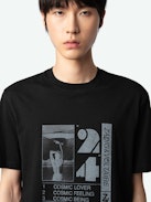 Ted Photoprint T-shirt - Short-sleeved black organic cotton T-shirt with Cosmic photoprint on front.