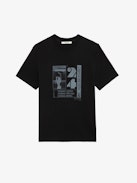 Ted Photoprint T-shirt - Short-sleeved black organic cotton T-shirt with Cosmic photoprint on front.