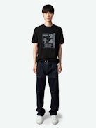 Ted Photoprint T-shirt - Short-sleeved black organic cotton T-shirt with Cosmic photoprint on front.