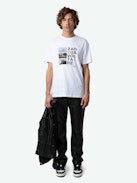T-shirt Ted Photoprint - T-shirt in cotone biologico bianca a maniche corte e stampa fotografica Rétrospective sul davanti.