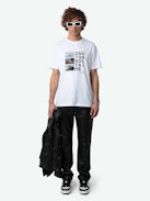 T-shirt Ted Photoprint - T-shirt in cotone biologico bianca a maniche corte e stampa fotografica Rétrospective sul davanti.