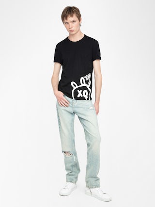 Stockly T-shirt - Short-sleeved T-shirt with front print.