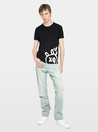 Stockly T-shirt - Short-sleeved T-shirt with front print.