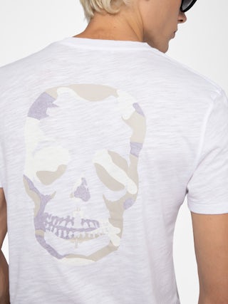 Stockholm T-shirt - Short-sleeved T-shirt with skull print on the back and front pocket.