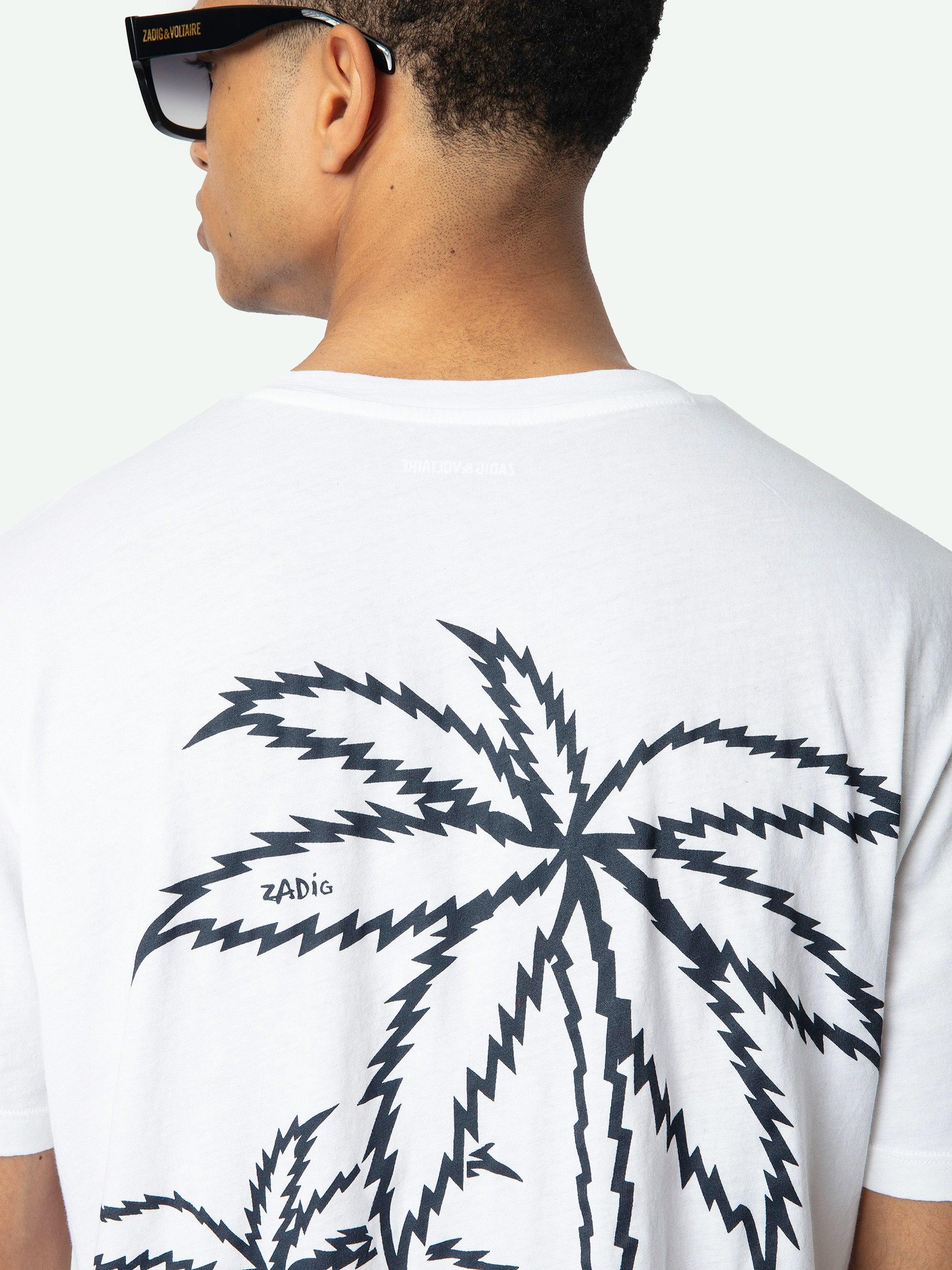 Tシャツ・カットソー ZADIG&VOLTAIRE BIG PALM TREE  T-SHIRT T-shirt en coton gris ZADIG & VOLTAIRE | Marine