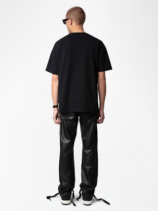 T-shirt Teddy - T-shirt oversize a maniche corte con stampa e borchie sulla parte anteriore.