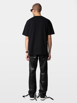 Teddy Rock 'n' Roll T-Shirt - Oversized short-sleeve t-shirt with "Rock'n'Roll" print and studs on the front.