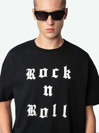 Teddy T-shirt - Oversized short-sleeve t-shirt with print and studs on the front.