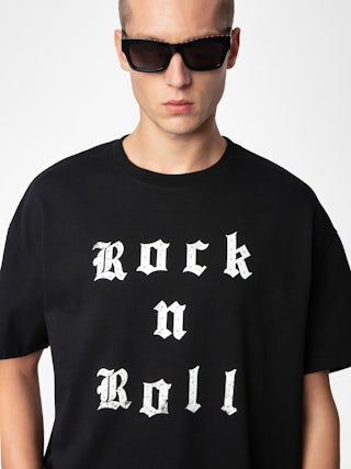 T-shirt Teddy - T-shirt oversize a maniche corte con stampa e borchie sulla parte anteriore.