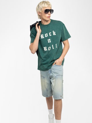 Teddy T-shirt - Oversized short-sleeved T-shirt with print and studs on the front.
