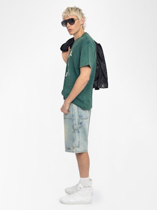 Teddy T-shirt - Oversized short-sleeved T-shirt with print and studs on the front.