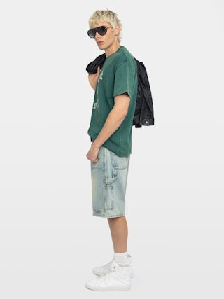 Teddy Rock 'n' Roll T-Shirt - Oversized short-sleeved T-shirt with print and studs on the front.